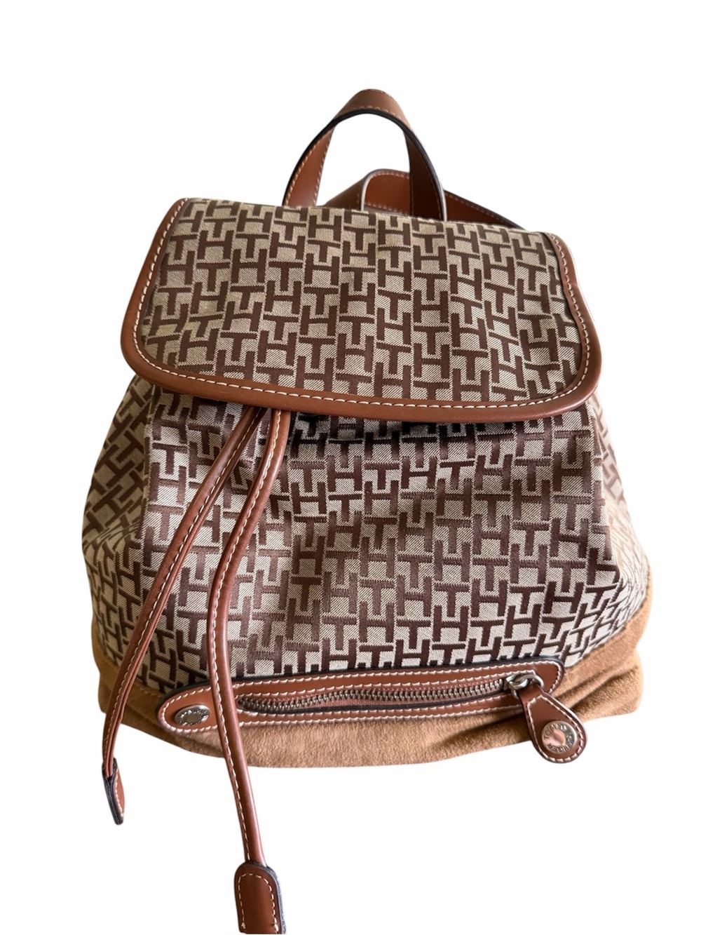 Tommy Hilfiger Monogram Canvas Drawstring Backpack